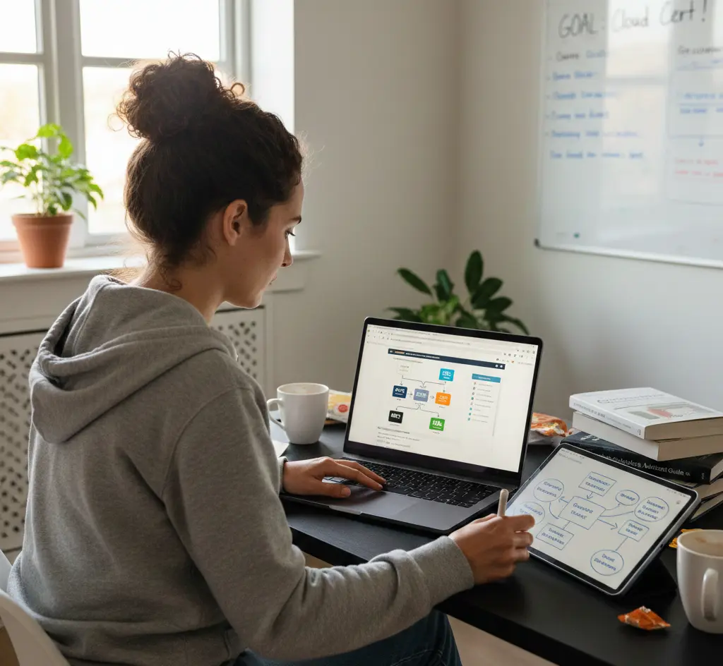 Young Girl Preparing AWS Exam